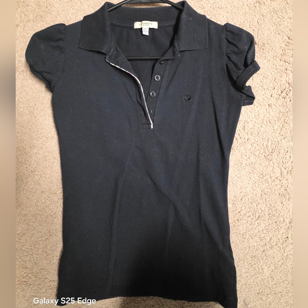 Burberry Black Short Sleeve Polo Shirt Used In Great condition Size XS